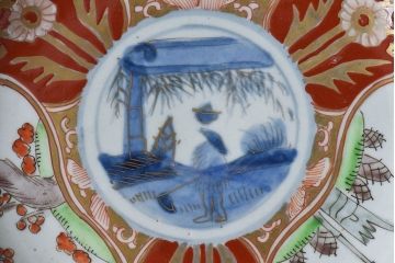 アンティーク雑貨　古民具・骨董　幕末明治期　色絵錦手六寸皿(伊万里)(1)