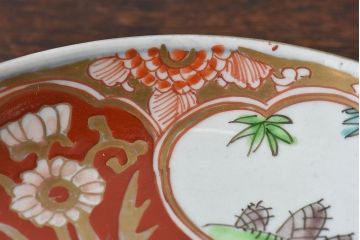 アンティーク雑貨　古民具・骨董　幕末明治期　色絵錦手六寸皿(伊万里)(1)