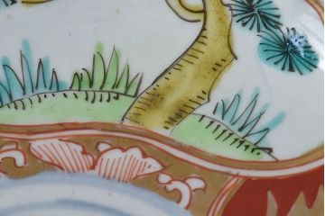 アンティーク雑貨　古民具・骨董　幕末明治期　色絵錦手六寸皿(伊万里)(1)