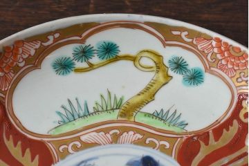 アンティーク雑貨　古民具・骨董　幕末明治期　色絵錦手六寸皿(伊万里)(2)