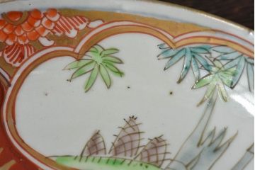 アンティーク雑貨　古民具・骨董　幕末明治期　色絵錦手六寸皿(伊万里)(2)
