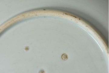 アンティーク雑貨　古民具・骨董　江戸期　染付　帆に蓮文　大皿(伊万里)