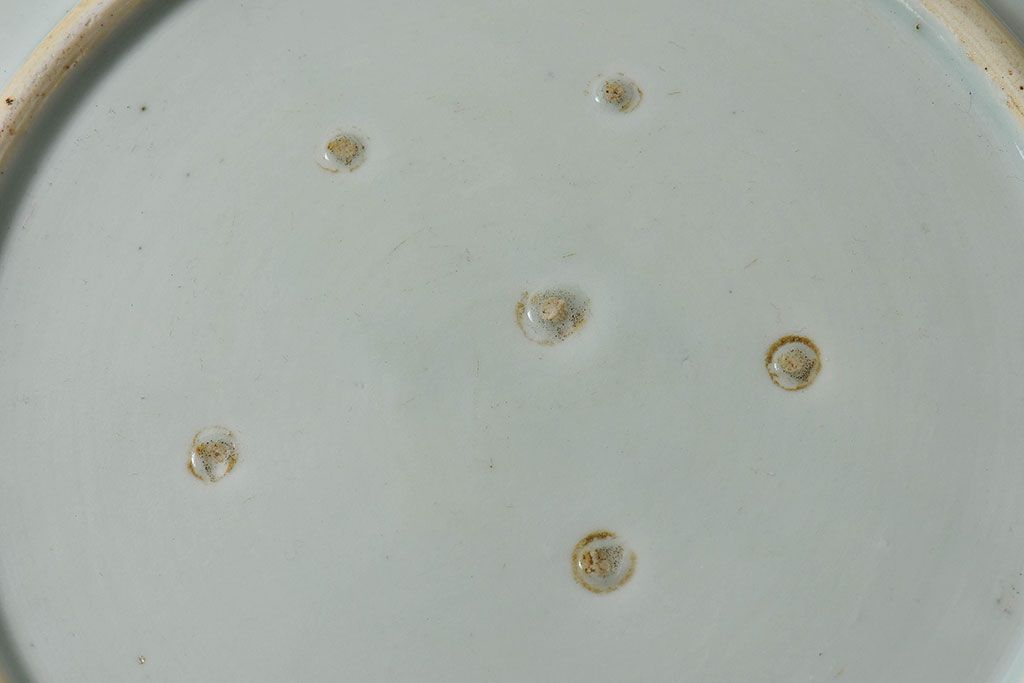 アンティーク雑貨　古民具・骨董　江戸期　染付　帆に蓮文　大皿(伊万里)