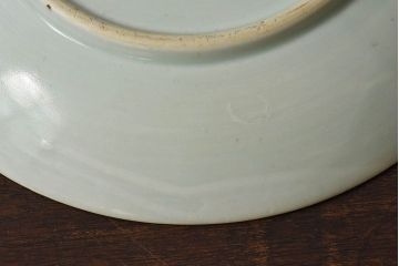 アンティーク雑貨　古民具・骨董　江戸期　染付　帆に蓮文　大皿(伊万里)