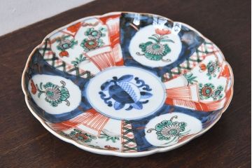 アンティーク雑貨　古民具・骨董　明治期　伊万里　錦手八寸皿(1)