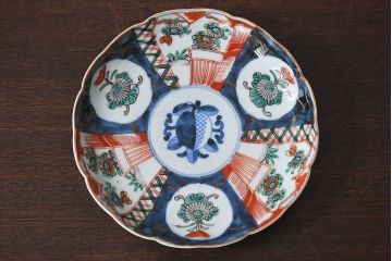 アンティーク雑貨　古民具・骨董　明治期　伊万里　錦手八寸皿(1)