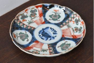アンティーク雑貨　古民具・骨董　明治期　伊万里　錦手八寸皿(2)