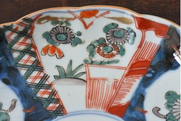 アンティーク雑貨　古民具・骨董　明治期　伊万里　錦手八寸皿(2)