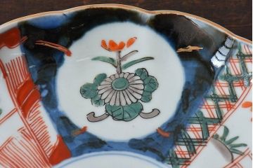 アンティーク雑貨　古民具・骨董　明治期　伊万里　錦手八寸皿(2)