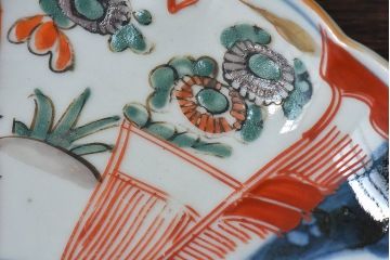 アンティーク雑貨　古民具・骨董　明治期　伊万里　錦手八寸皿(2)