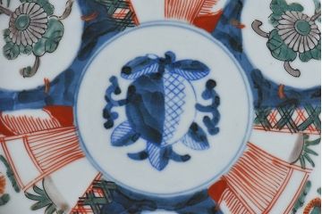 アンティーク雑貨　古民具・骨董　明治期　伊万里　錦手八寸皿(2)