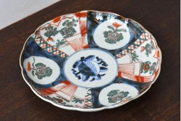 アンティーク雑貨　古民具・骨董　明治期　伊万里　錦手八寸皿(3)