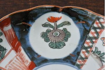 アンティーク雑貨　古民具・骨董　明治期　伊万里　錦手八寸皿(3)