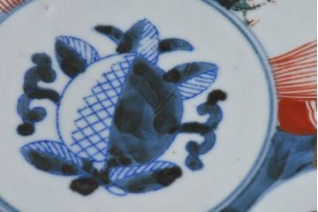 アンティーク雑貨　古民具・骨董　明治期　伊万里　錦手八寸皿(3)