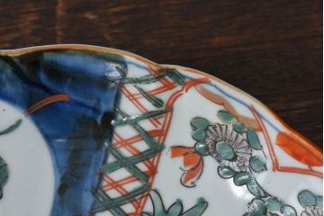 アンティーク雑貨　古民具・骨董　明治期　伊万里　錦手八寸皿(3)