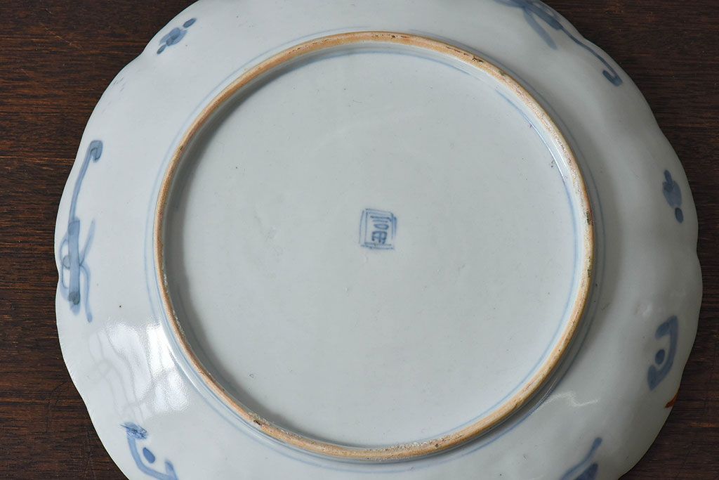 アンティーク雑貨　古民具・骨董　明治期　伊万里　錦手八寸皿(3)
