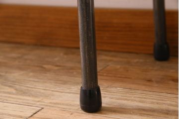 アンティーク家具　和製アンティーク　耳付き天板　古い欅材一枚板の鉄脚ベンチ(アイアンベンチ、長椅子、ローテーブル)