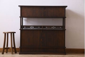 アンティーク家具　上手物　杢目の良い杉材使用　和製アンティークの茶棚(飾り棚、茶箪笥)