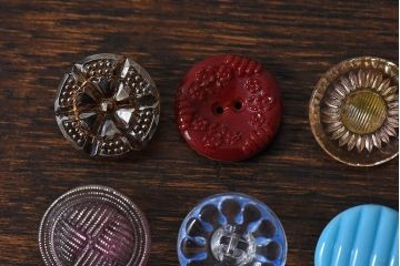 アンティーク雑貨　ビンテージ　チェコガラスボタン10個セット