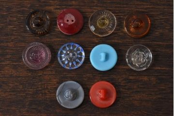 アンティーク雑貨　ビンテージ　チェコガラスボタン10個セット
