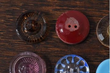 アンティーク雑貨　ビンテージ　チェコガラスボタン10個セット