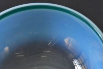アンティーク雑貨　大正時代　青緑乳白暈し氷コップ(吹きガラス、和ガラス)(1)
