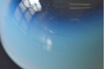 アンティーク雑貨　大正時代　青緑乳白暈し氷コップ(吹きガラス、和ガラス)(2)