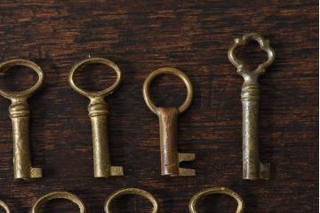 アンティーク雑貨　イギリスアンティーク　シャビーな質感が味わい深いキー(鍵、カギ)10本セット