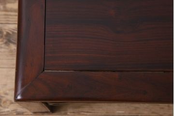 アンティーク家具　美しい透かし彫り!和製アンティーク　唐木材の文人文机(ローテーブル、座卓)