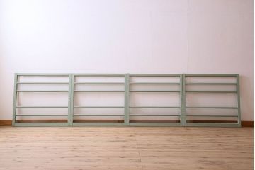 ペイント建具　可愛らしいカラーが素敵なアンティークガラス戸4枚セット(窓)