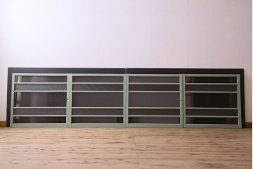 ペイント建具　可愛らしいカラーが素敵なアンティークガラス戸4枚セット(窓)