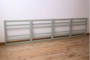ペイント建具　可愛らしいカラーが素敵なアンティークガラス戸4枚セット(窓)