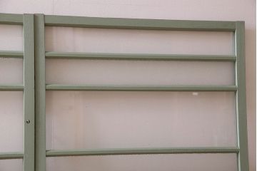 ペイント建具　可愛らしいカラーが素敵なアンティークガラス戸4枚セット(窓)