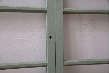 ペイント建具　可愛らしいカラーが素敵なアンティークガラス戸4枚セット(窓)