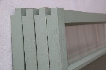 ペイント建具　可愛らしいカラーが素敵なアンティークガラス戸4枚セット(窓)
