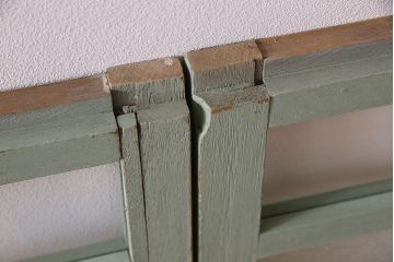 ペイント建具　可愛らしいカラーが素敵なアンティークガラス戸4枚セット(窓)