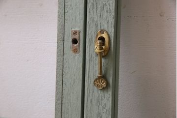 ペイント建具　可愛らしいカラーが素敵なアンティークガラス戸4枚セット(窓)