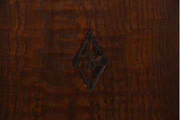 アンティーク家具　大正ロマン　結霜ガラス入り!上品なデザインのアンティーク本箱(ブックケース、収納棚、戸棚)