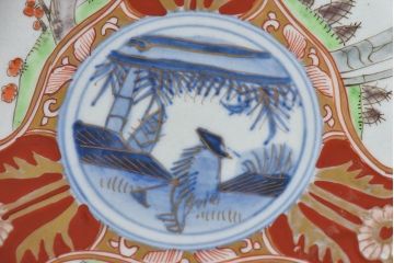 アンティーク雑貨　古民具・骨董　幕末明治期　色絵錦手六寸皿(伊万里)3枚セット