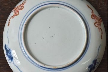 アンティーク雑貨　古民具・骨董　幕末明治期　色絵錦手六寸皿(伊万里)3枚セット