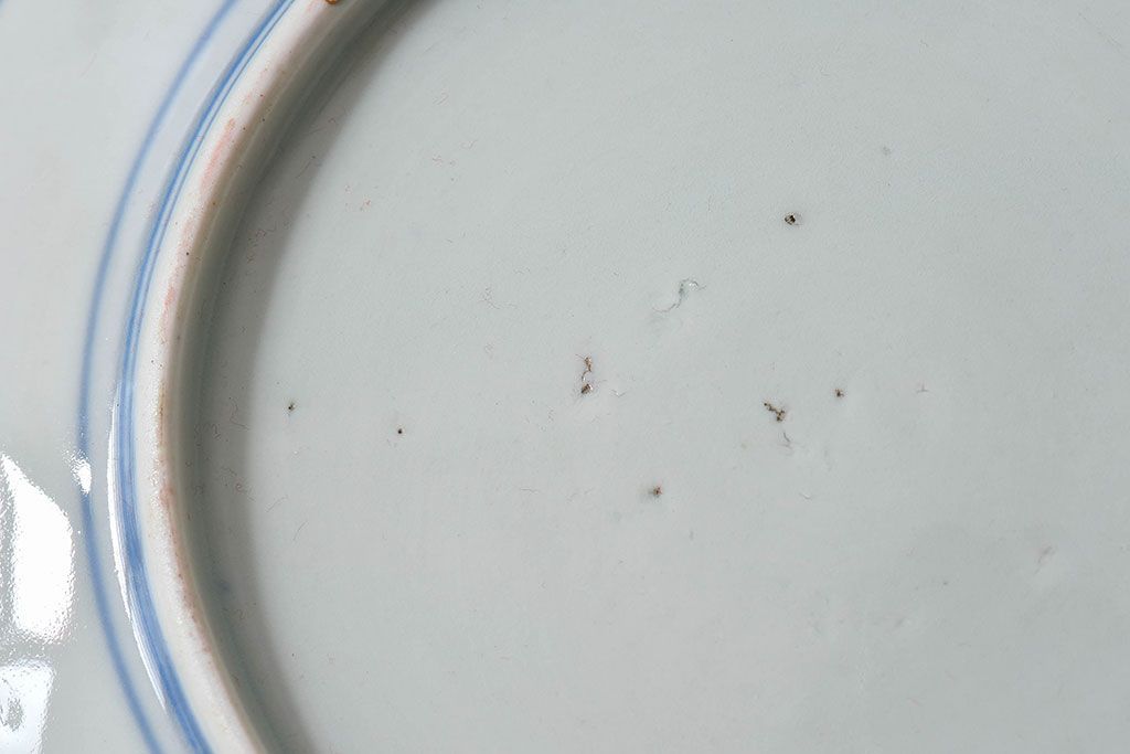 アンティーク雑貨　古民具・骨董　幕末明治期　色絵錦手六寸皿(伊万里)3枚セット