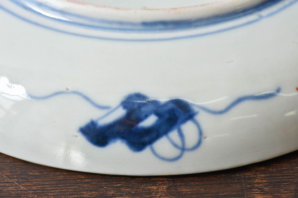 アンティーク雑貨　古民具・骨董　幕末明治期　色絵錦手六寸皿(伊万里)3枚セット