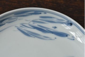 アンティーク雑貨　古民具・骨董　明治〜大正期　柳に燕文　染付皿3枚セット