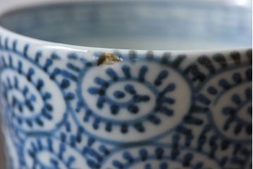 アンティーク雑貨　古民具・骨董　江戸後期　蛸唐草文　蕎麦猪口2個セット