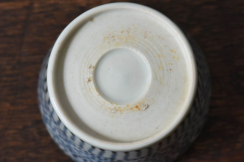 アンティーク雑貨　古民具・骨董　江戸後期　蛸唐草文　蕎麦猪口2個セット