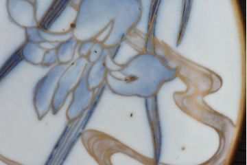 アンティーク雑貨　古民具・骨董　明治期　菖蒲文五寸皿2枚セット(2)