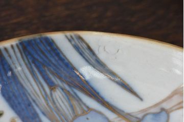 アンティーク雑貨　古民具・骨董　明治期　菖蒲文五寸皿2枚セット(2)