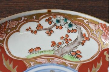 アンティーク雑貨　古民具・骨董　幕末明治期　色絵錦手六寸皿(伊万里)2枚セット(1)