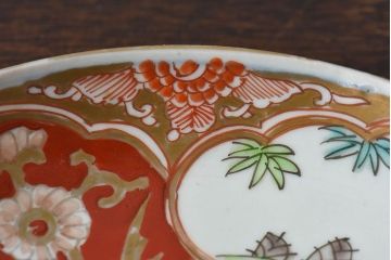 アンティーク雑貨　古民具・骨董　幕末明治期　色絵錦手六寸皿(伊万里)2枚セット(1)