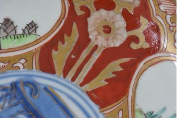 アンティーク雑貨　古民具・骨董　幕末明治期　色絵錦手六寸皿(伊万里)2枚セット(1)